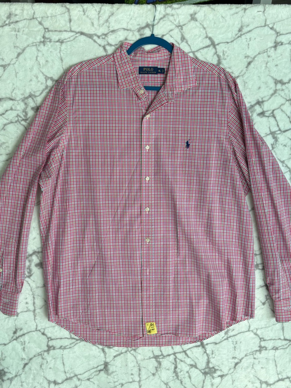 Polo Ralph Lauren Plaid Button-Down Shirt Men’s XL Pink Stripe Green White Check